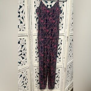 Veronica M Pink and Navy Geometric print jumpsuit size XS